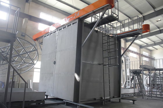 comprar Una máquina de moldeo por rotación totalmente automática controlada por PLC Una máquina de moldeo por rodillos utilizada para producir tanques de agua Fabricación en línea