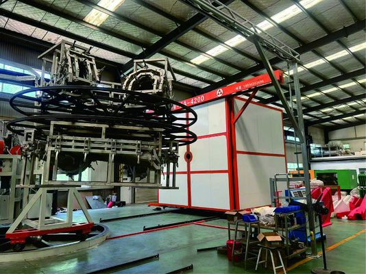comprar Máquina de moldeo de rotación pequeña de moldeo automático de plástico Fabricación en línea