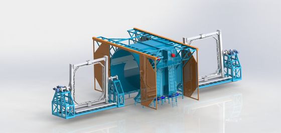 Máquina de moldeo por rotación de tipo transbordador eléctrico para torres de agua grandes