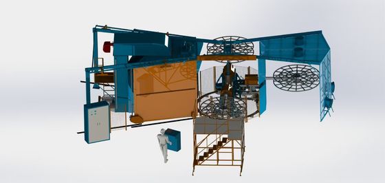 Máquina de moldeo de rotación de horno de tres brazos automática de ahorro de energía