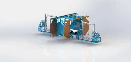 Máquina de moldeo por inyección de gran tamaño de tipo transbordador para equipos de moldeo por rotación de alta eficiencia